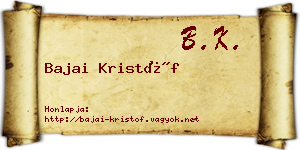 Bajai Kristóf névjegykártya
