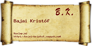 Bajai Kristóf névjegykártya